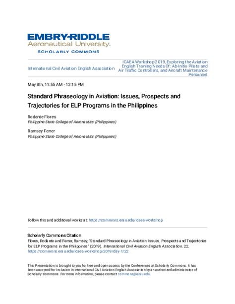 caap elp|(PDF) Standard Phraseology in Aviation: Issues, .